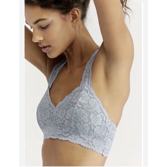Aerie Light Blue Lace Halter Bralette Women’s Size Medium - Picture 1 of 4